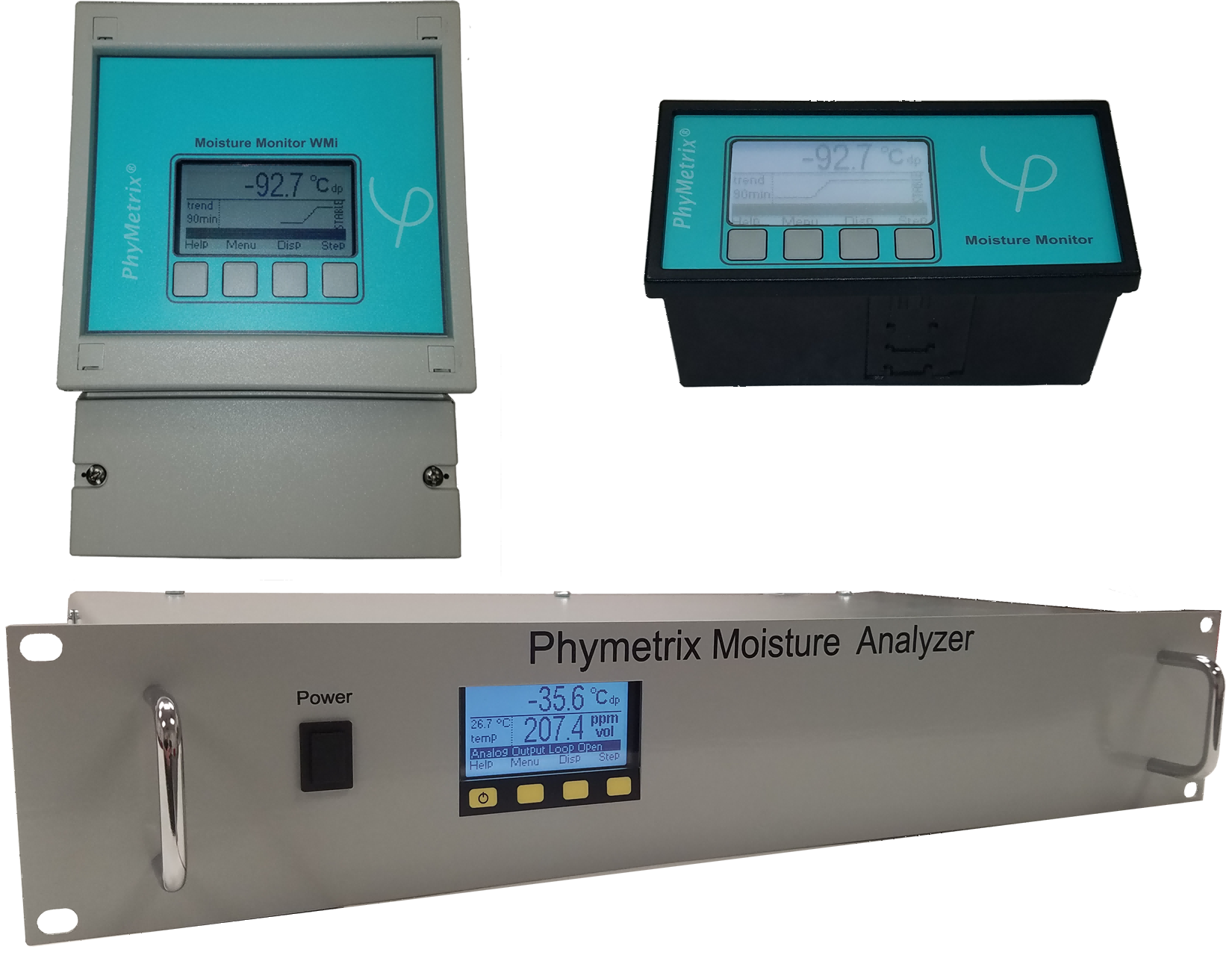 Phymetrix PMi, WMi, RMi面板安装湿度监测仪指示器Phymetrix Moisture Analyzer